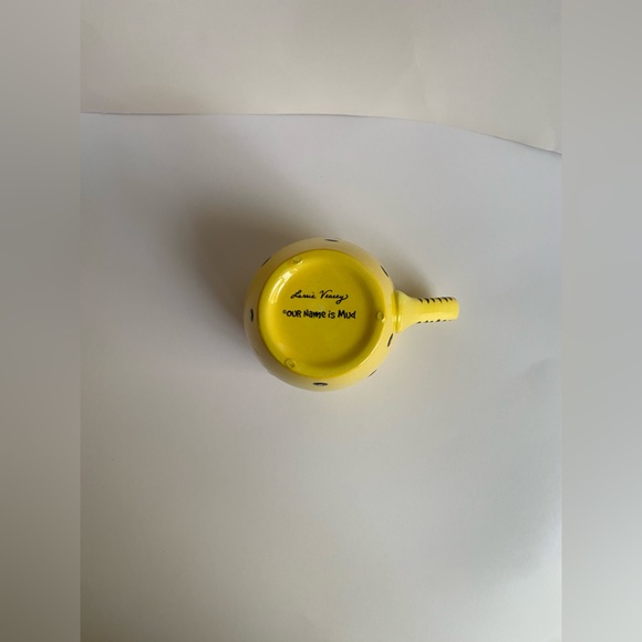 Lorrie Veasey "Better Half" Coffee Mug. Yellow with black dots. So cute! - Picture 5 of 5